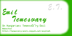 emil temesvary business card
